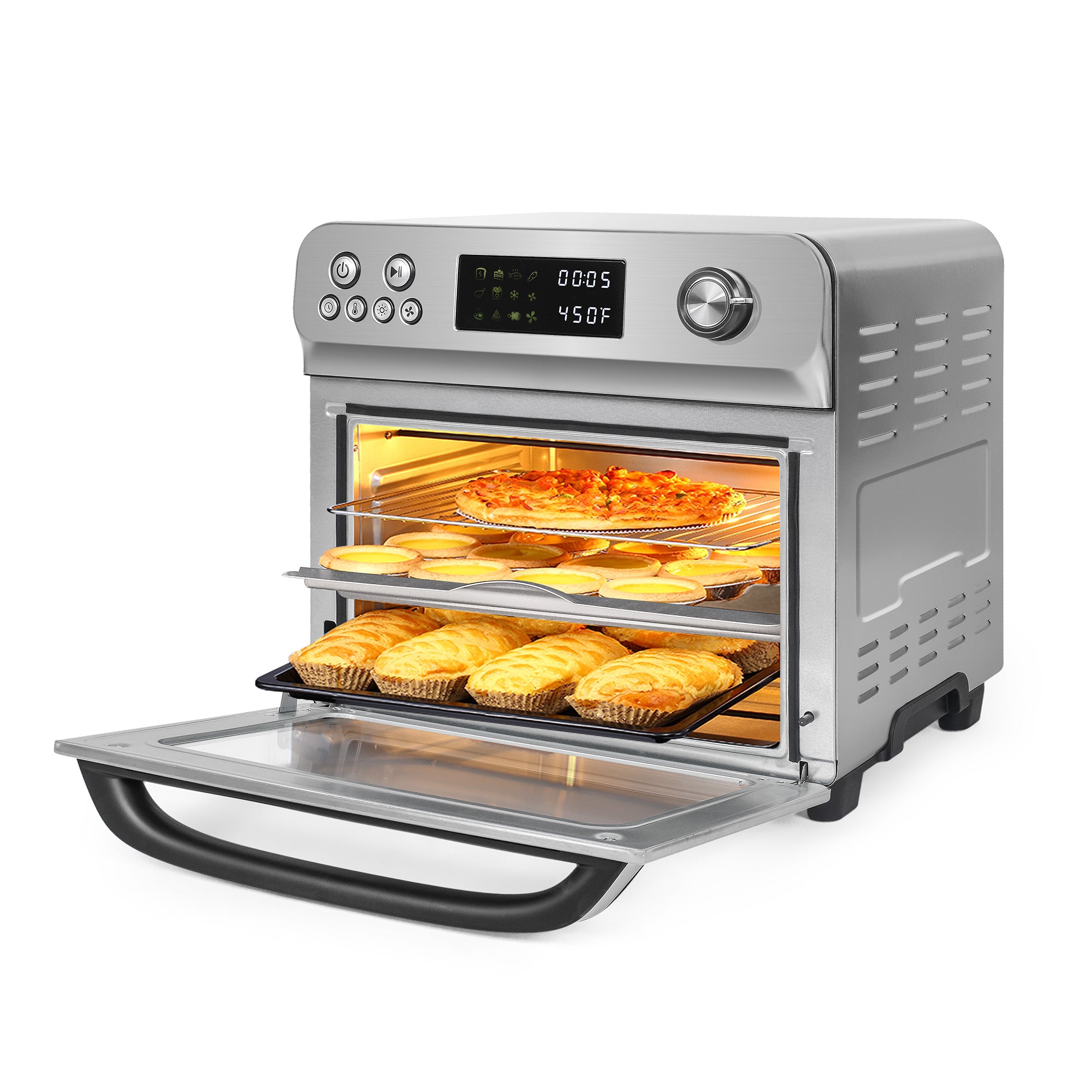 LUCKYERMORE Air Fryer Toaster Oven Combo 24 QT Countertop Multi-Functional  Digital Display Auto Shut Off