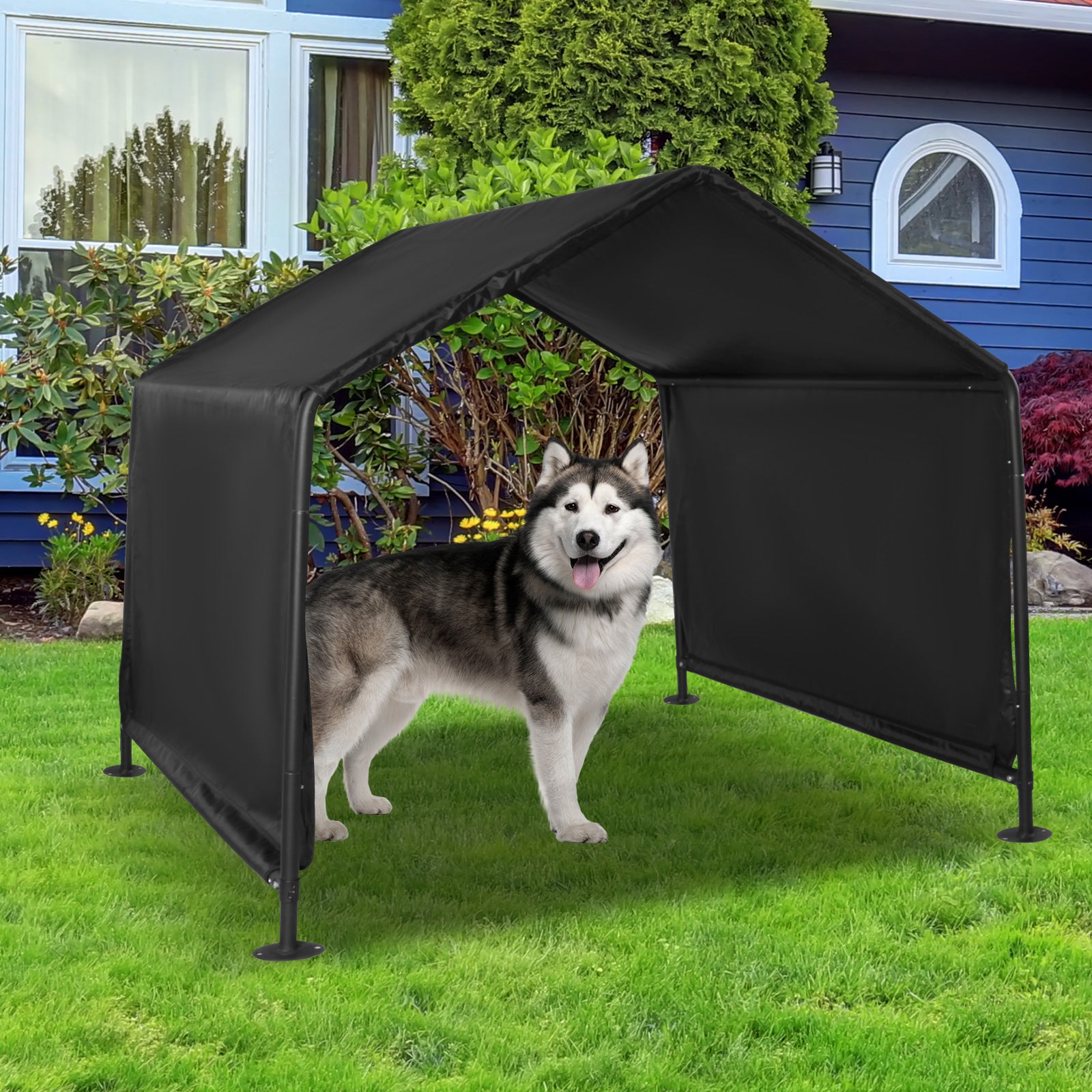 Outdoor Dog Shade Shelter, Outdoor Pet Canopy Tent with Waterproof Roof, 50"x 50"x 43" - Luckyermore