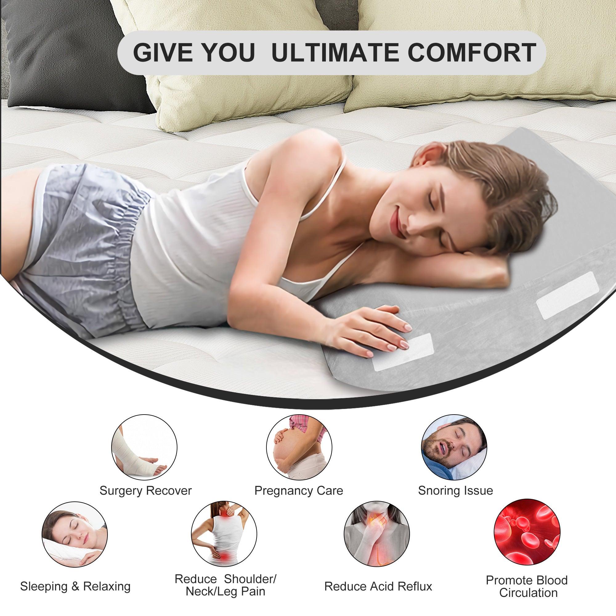 6PCS Bed Wedge Pillow Set Adjustable Memory Foam Pillow Wedge for Back Neck Leg Pain Relief Luckyermore