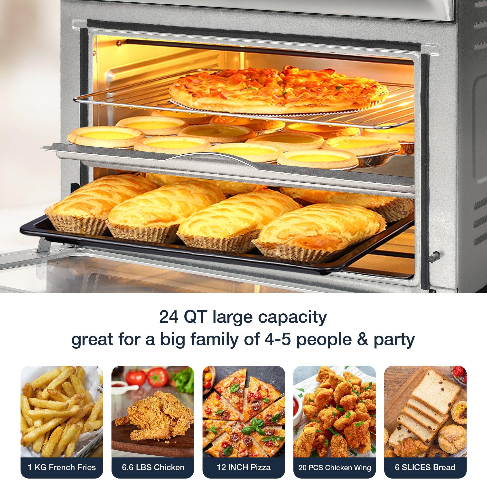 Air Fryer Toaster Oven 24QT Airfryer 10 Fuctions Mechanical Control Fits 12 Pizza 6 Slice Toast Countertop Convection Oven