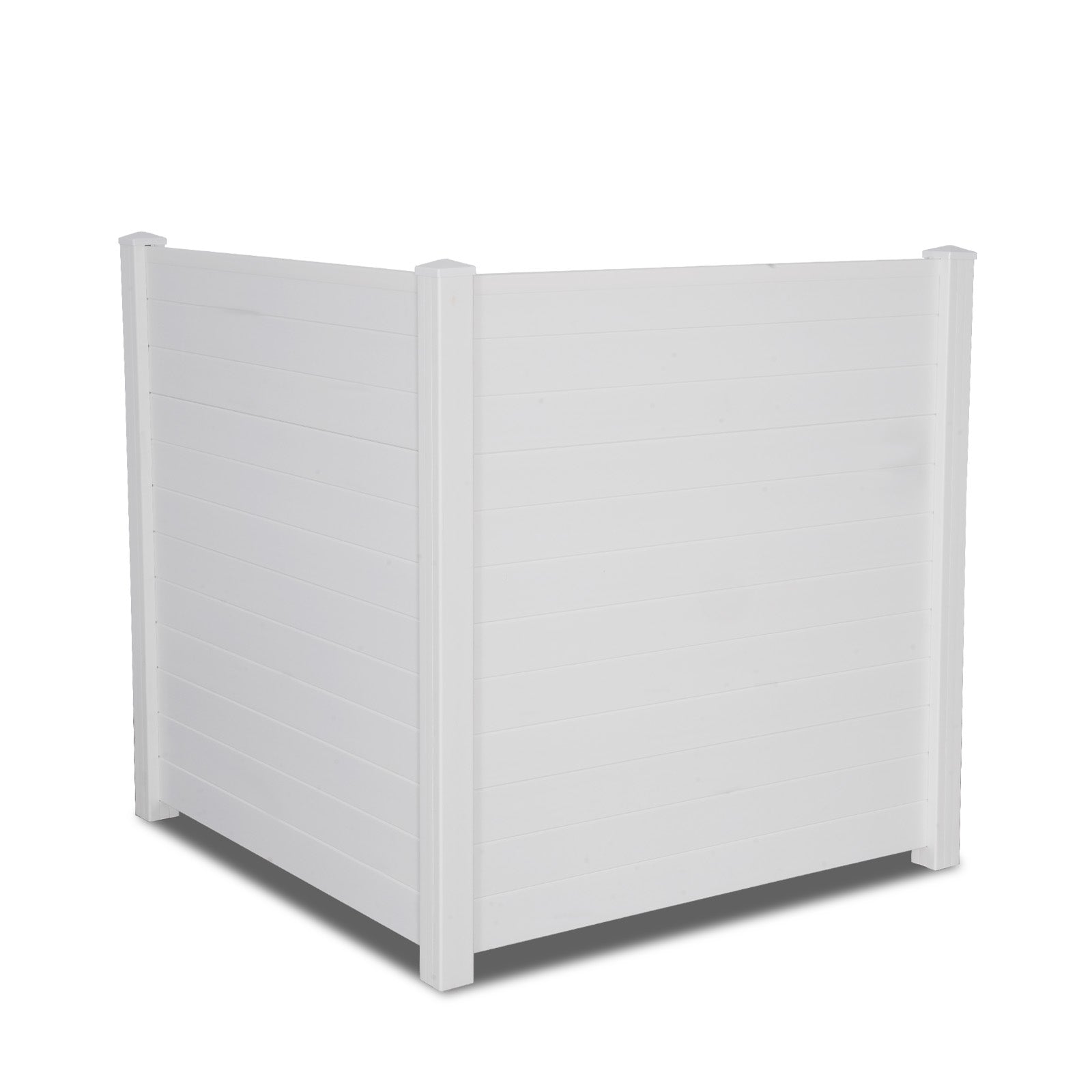 48"W × 48"H Air Conditioner Fence 2 Panels Outdoor Privacy Vinyl Fence Panels, White - Luckyermore