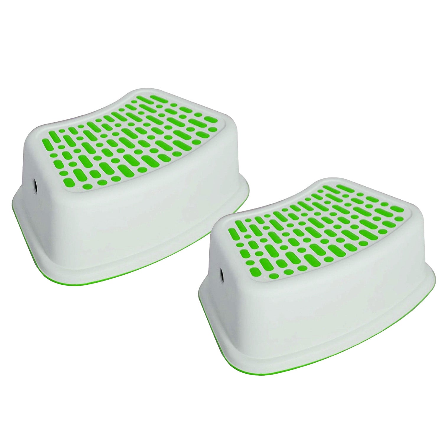 Set of 2 Step Stools, Lightweight Anti-Slip Plastic Toilet Stool for Potty Training, Green - Luckyermore