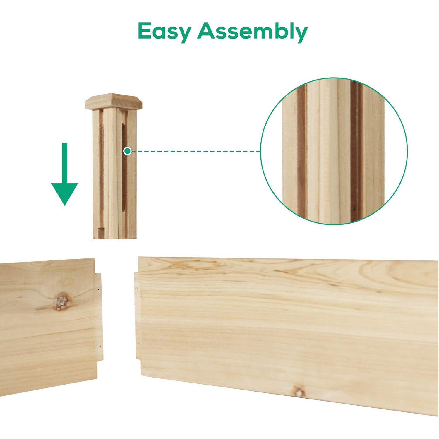 90"x22"x9" Raised Garden Bed Wooden Planter Box with 2 Separate Planting Space - Luckyermore