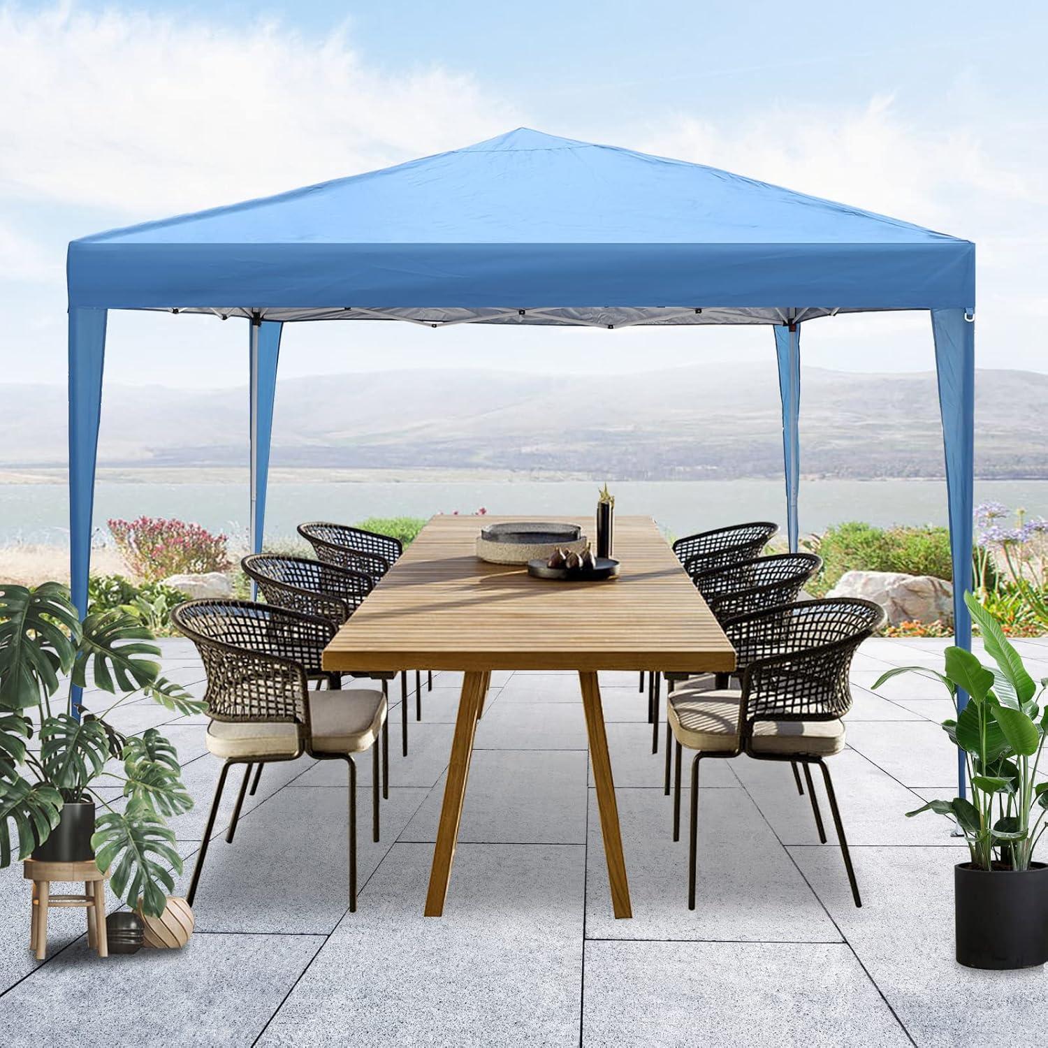 10X10 Outdoor Pop up Canopy Tent Height Adjustable Gazebo for Patio,Garden,Backyard Sun Shelter - Luckyermore