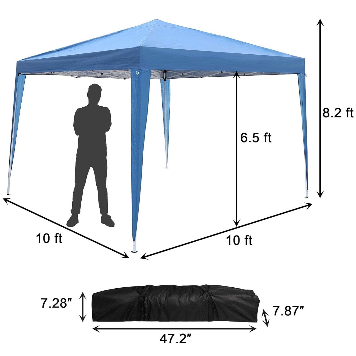 10X10 Outdoor Pop up Canopy Tent Height Adjustable Gazebo for Patio,Garden,Backyard Sun Shelter - Luckyermore