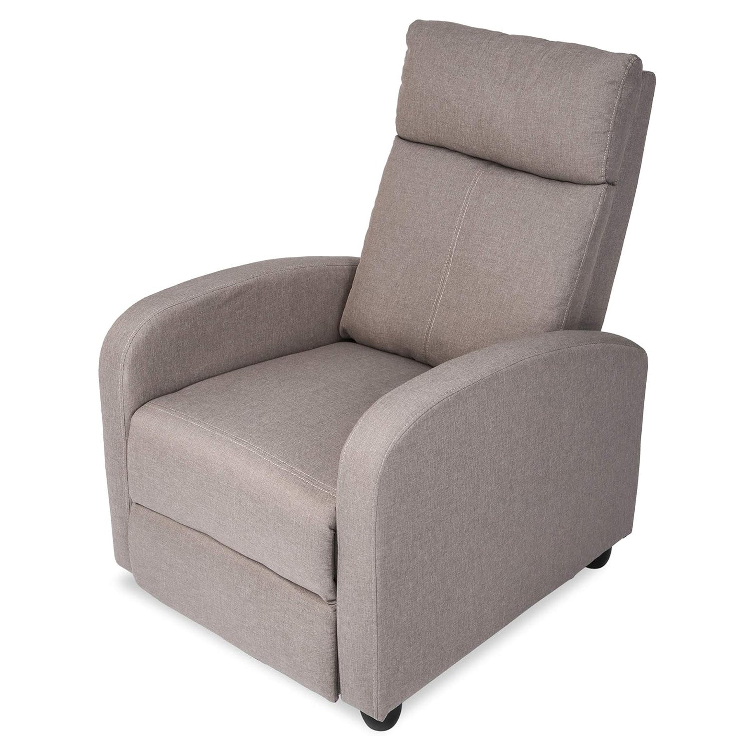 Adjustable Fabric Recliner Chair Ergonomic Recliner Sofa Padded Seat w/Thick Cushion & Backrest - Luckyermore