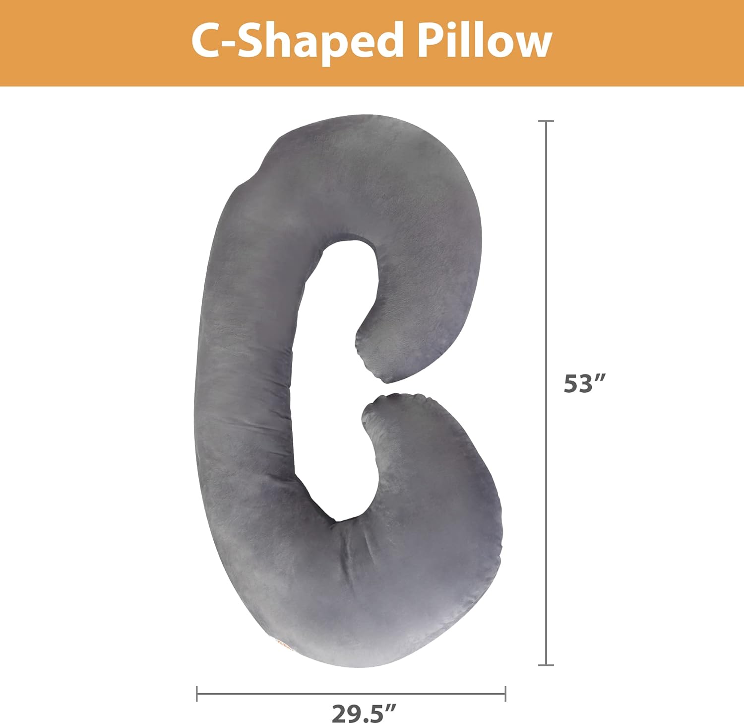 J/U/C-Shape Pregnancy Pillows 55 Inch Maternity Pillow with Washable Velvet Cover Nursing Support Cushion,Support for Back, Hips, Legs, Belly for Pregnant Women Side Sleeping - Luckyermore