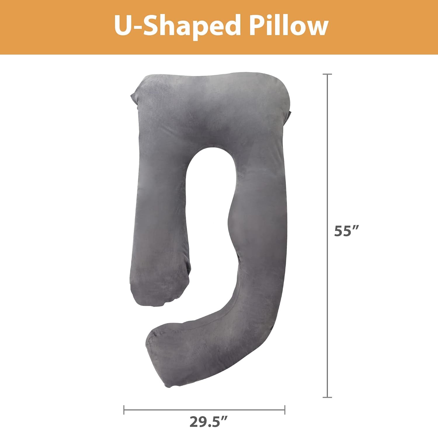 J/U/C-Shape Pregnancy Pillows 55 Inch Maternity Pillow with Washable Velvet Cover Nursing Support Cushion,Support for Back, Hips, Legs, Belly for Pregnant Women Side Sleeping - Luckyermore