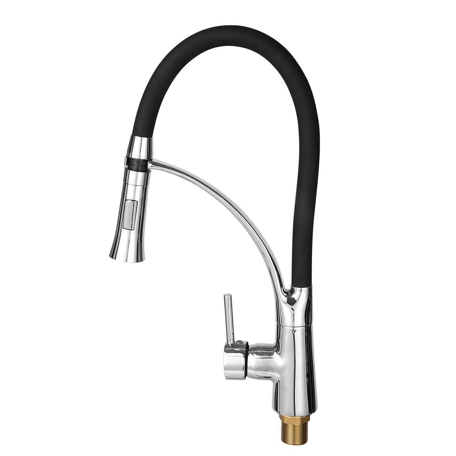 Commercial Kitchen Faucet with Pull Down Sprayer, High Arc Stainless Steel, 360 Swivel Single Handle Single Hole Spring Sink Faucet, Chrome - Luckyermore