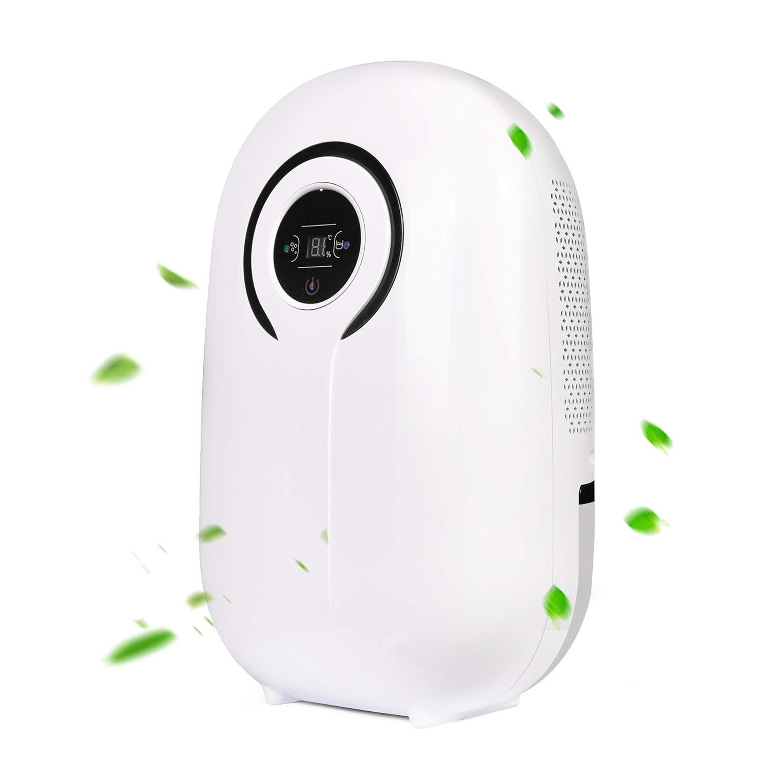 37oz Quiet Portable Small Dehumidifier for Home with LCD Display, Auto Shut-off, Up to 430 Sq.ft, White - Luckyermore