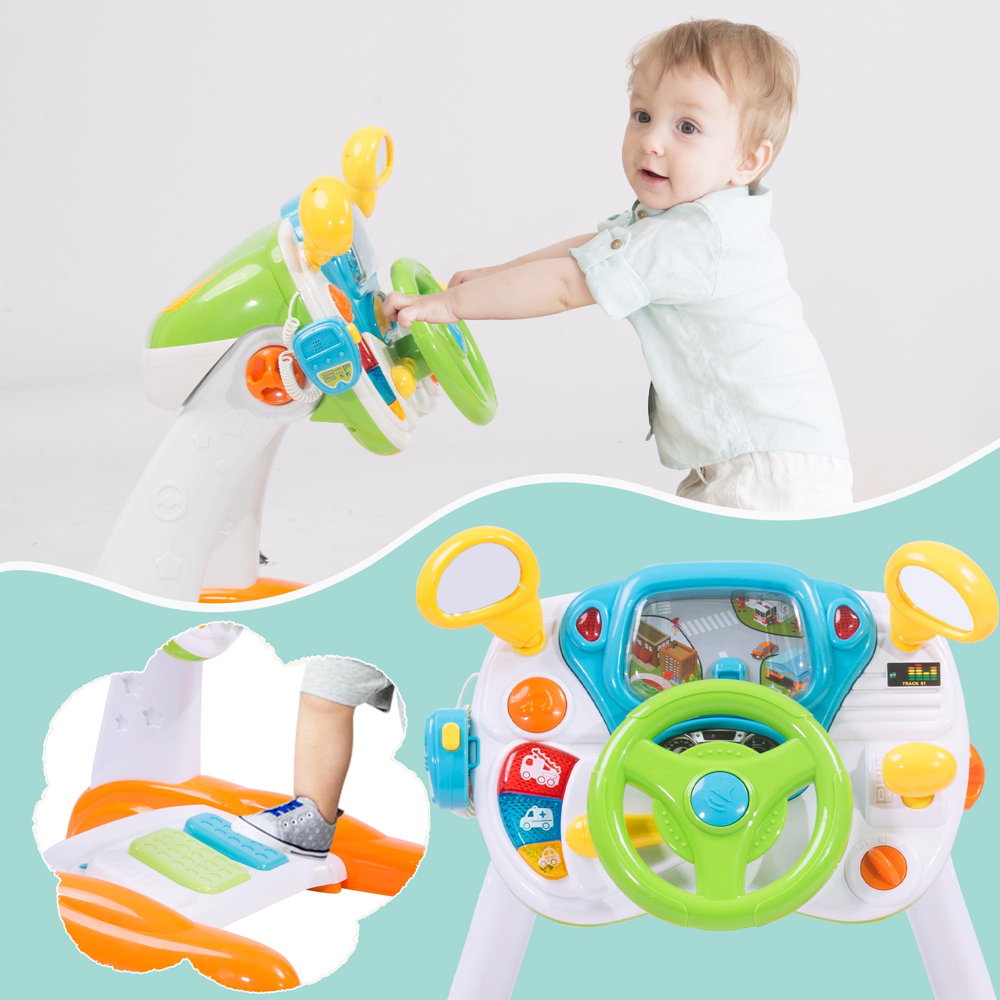 Kids Pretend Ride on Toy Steering Wheel Driving Car Simulate Toys for Toddlers - Luckyermore