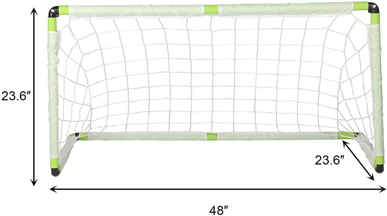 Kids Soccer Goal Portable Football Practice Net with Carry Bag and 4 Ground Stakes for Games and Training,48 x 24 x 24 inches - Luckyermore