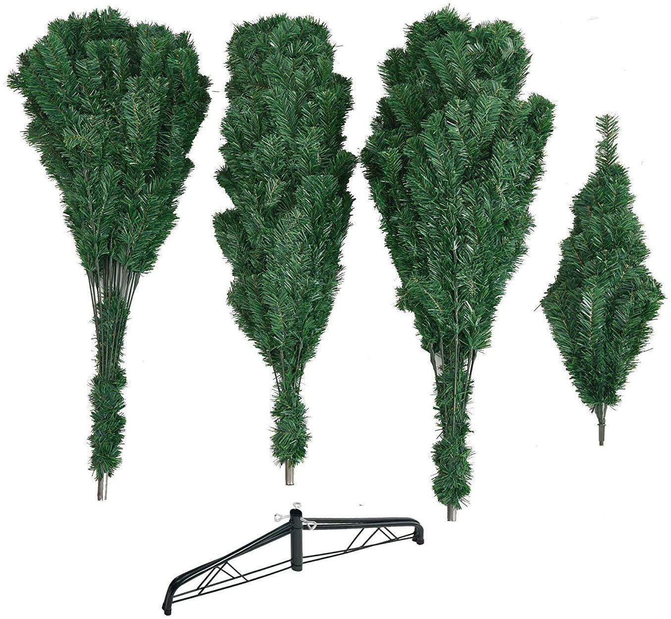 9ft Christmas Pine Tree Artificial Xmas Tree with 1850 Branch Tips and Metal Stand, Green - Luckyermore