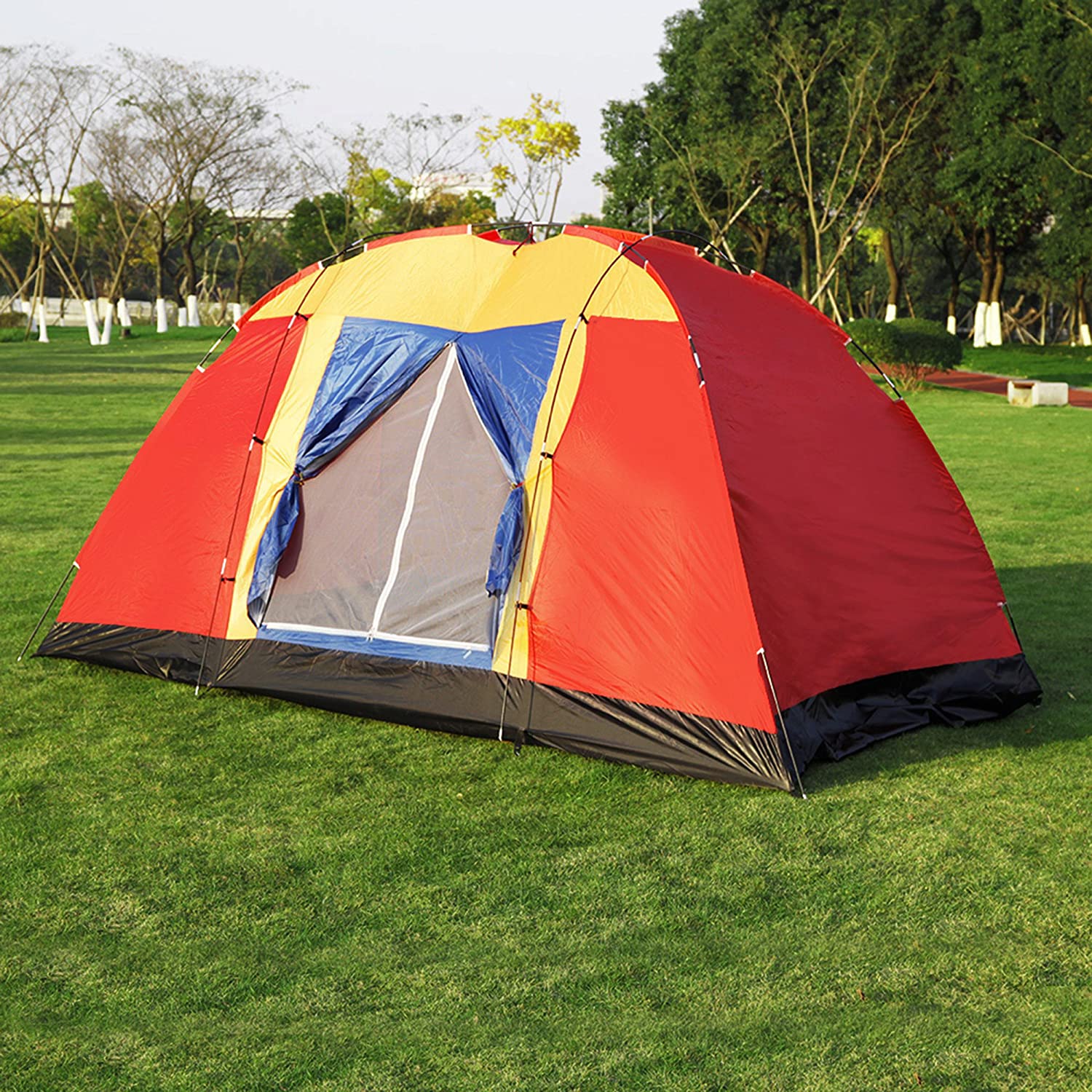 8 Person Backyard Camping Tent Waterproof Easy Setup, 12.5ft - Luckyermore